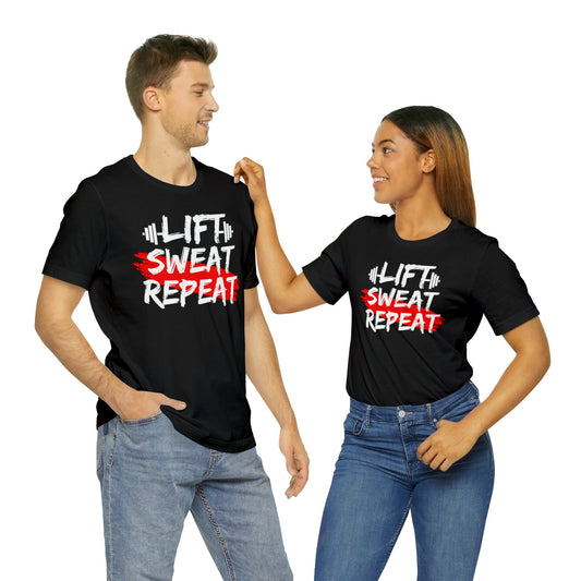 Lift Sweat Repeat Gym Workout Unisex Jersey Short Sleeve Tee