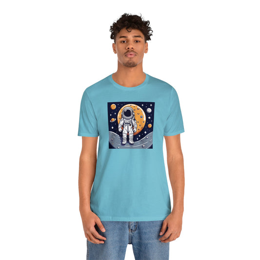 Astronaut on Space Unisex Jersey Short Sleeve Tee