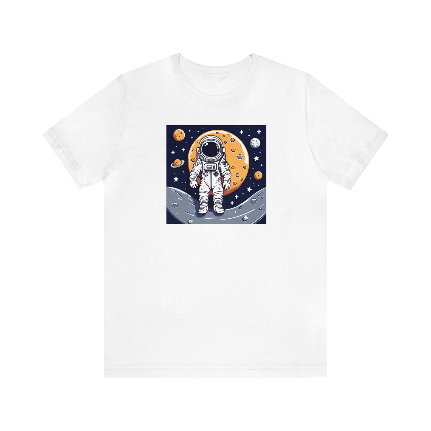 Astronaut on Space Unisex Jersey Short Sleeve Tee