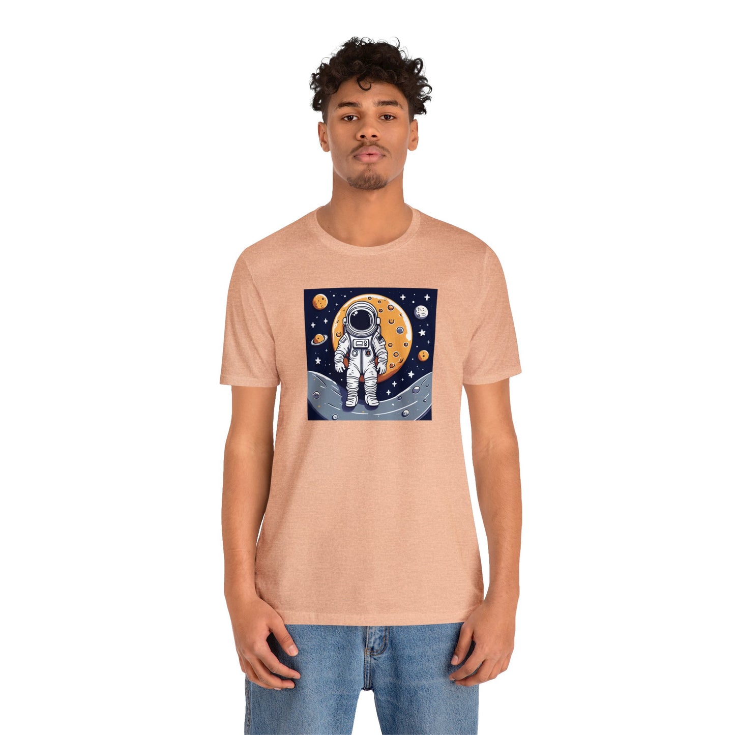 Astronaut on Space Unisex Jersey Short Sleeve Tee