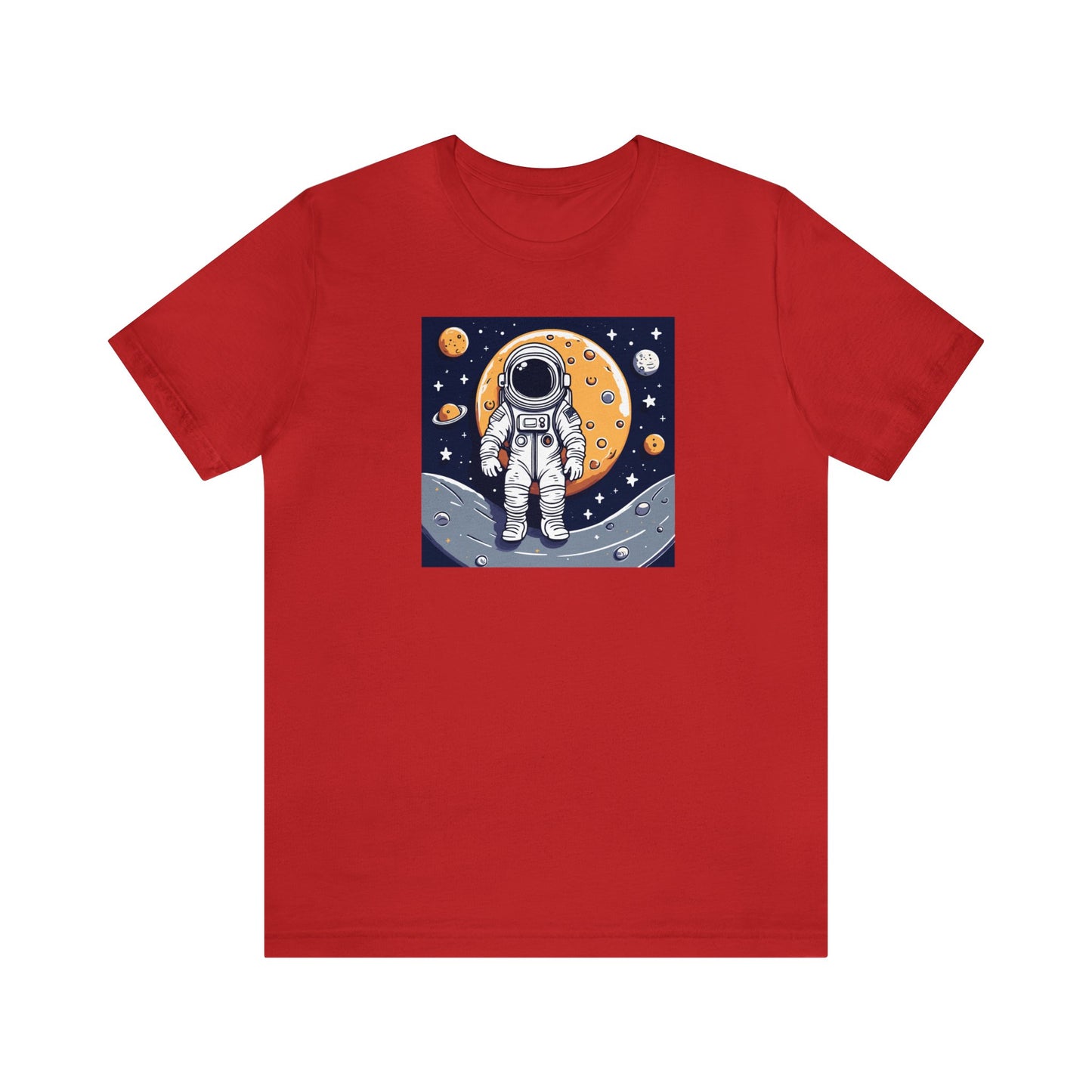 Astronaut on Space Unisex Jersey Short Sleeve Tee