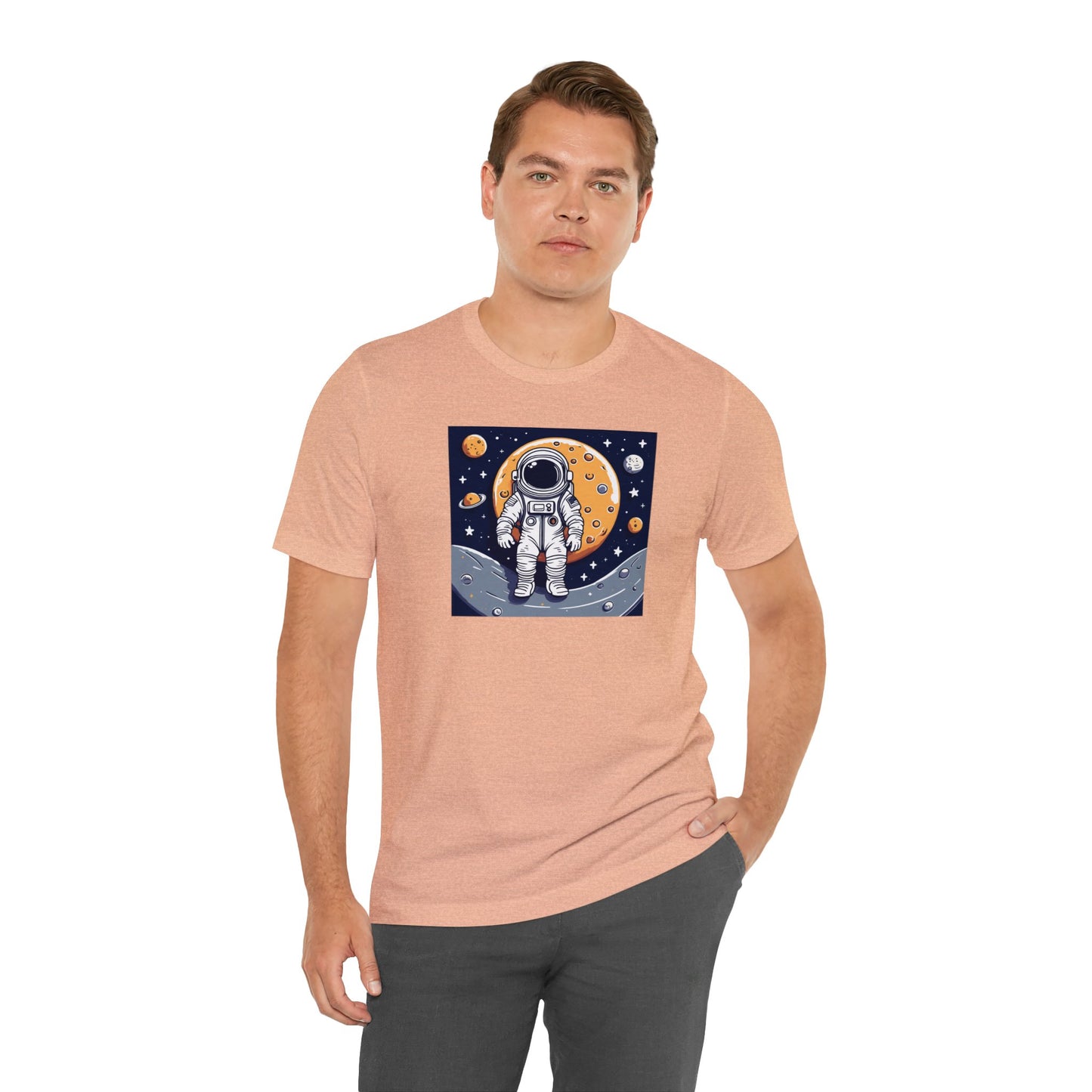 Astronaut on Space Unisex Jersey Short Sleeve Tee